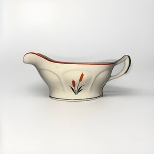Camwood Ivory Cattails Gravy Boat Universal Cambridge Potteries READ